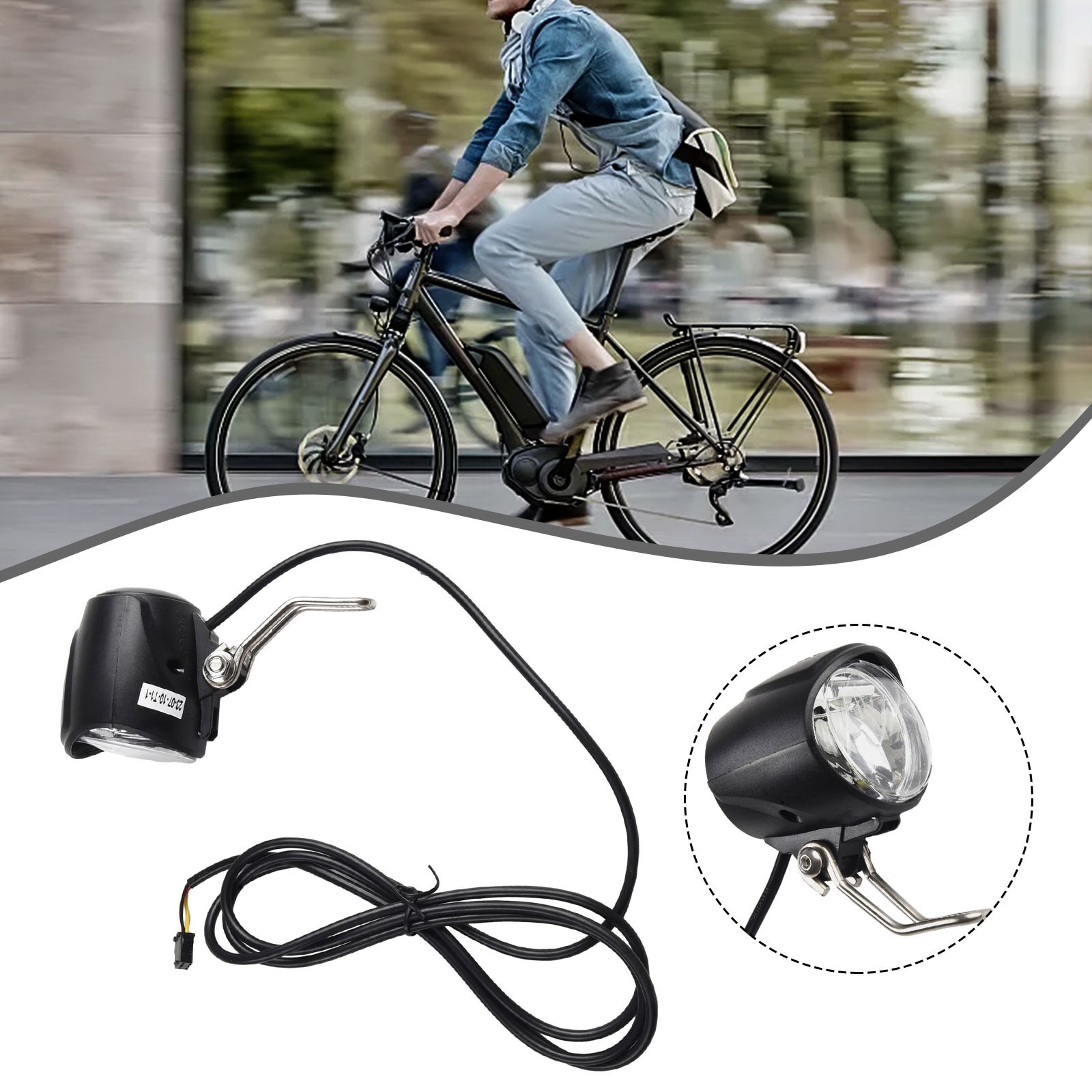 For Electric Bicycle Ebike Waterproof Led Light E Bike Front Light Headlight
