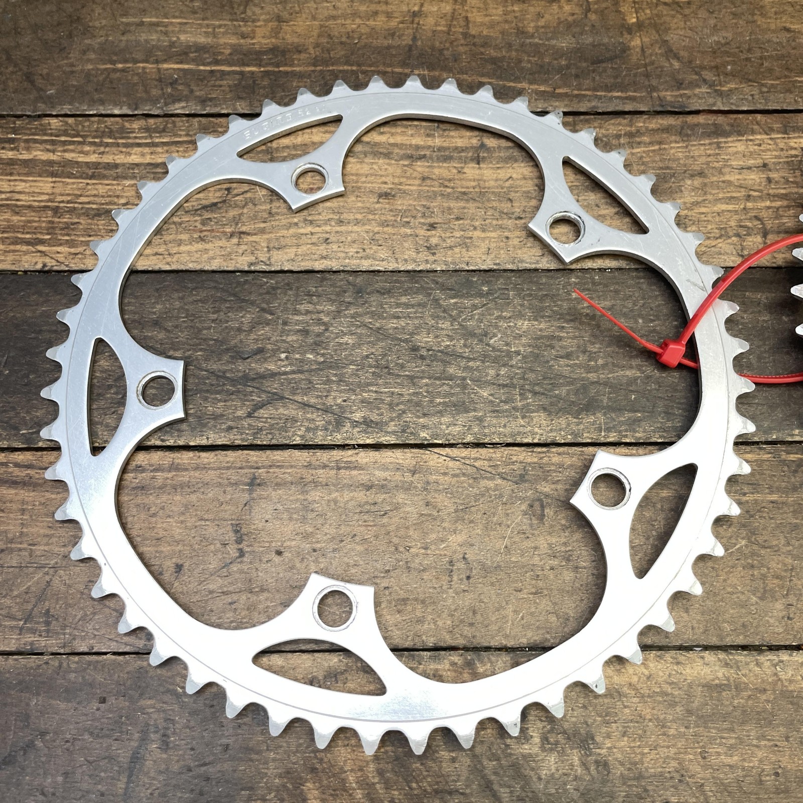 Vintage Sugino 52/42T Chainring Set 144 BCD 5-Arm Silver Road Race Alloy AJ