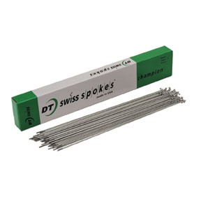 DT Swiss Champion Spoke: 2.0mm 278mm J-bend Silver Box of 100 Bicycle Spokes