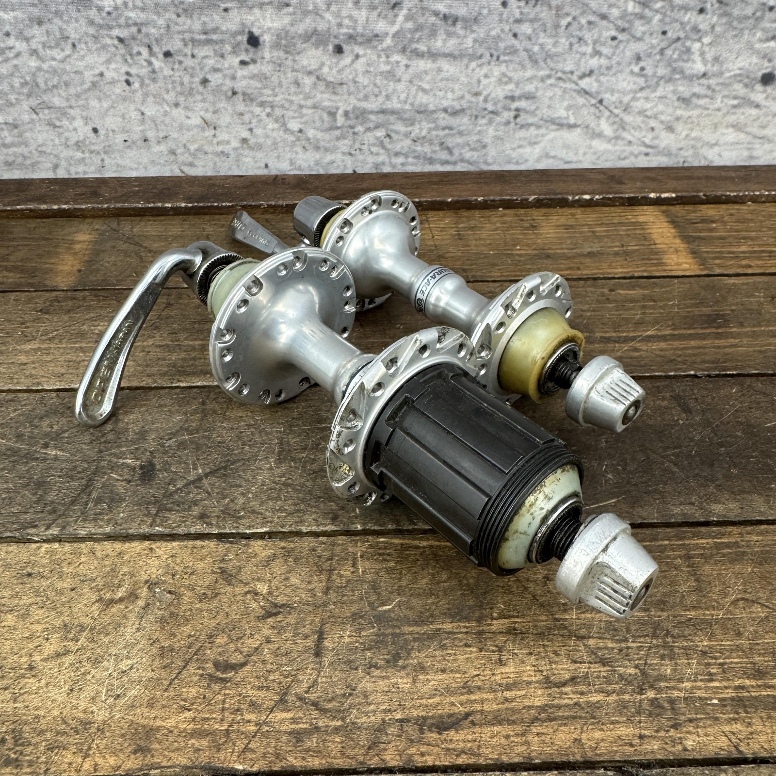 Vintage Shimano Dura-Ace AX Hub Set 7300 Aero 1980s Road Bike Front Rear OX