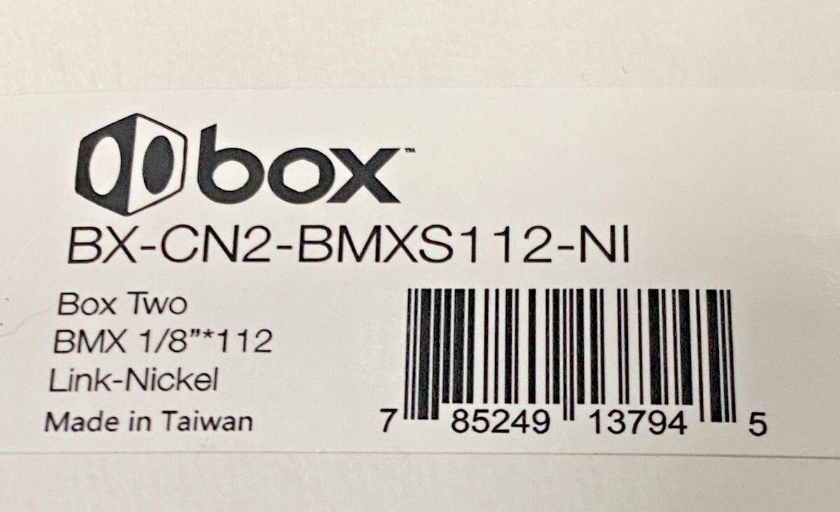 Box Components Two Single Speed 1/8″ x 112 Link Chain – Nickel BX-CN2-BMXS112-NI