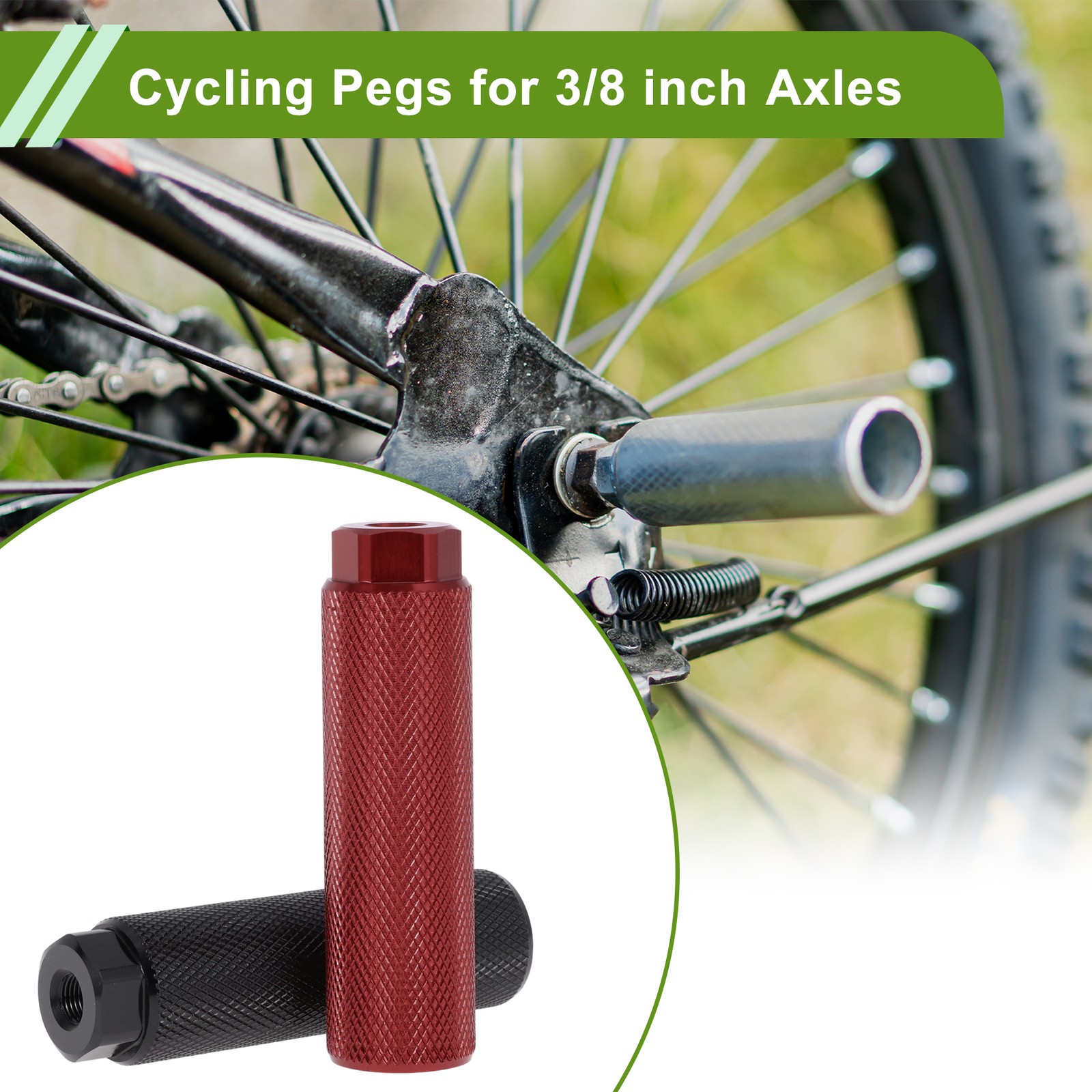 4 Pcs Bike Pegs 100mm Bicycle Backseats Stands Cycling Foot Pegs Black Red