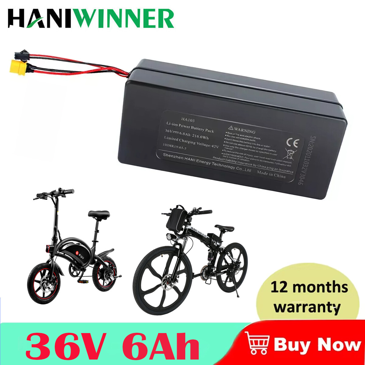 For Jetson Bolt Pro Electric Bike Ebike Battery 36v 6AH 2 wire Genuine 350w Max