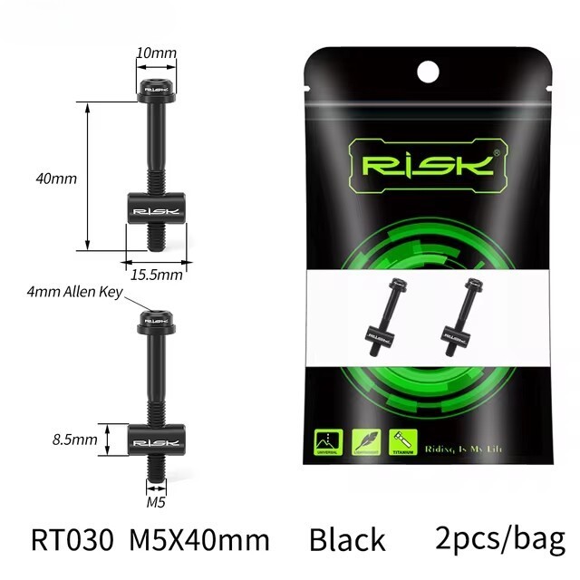 2PCS Bike Seat Post Fixed Bolts Titanium Alloy M5X30mm/40mm Seatpost Screw