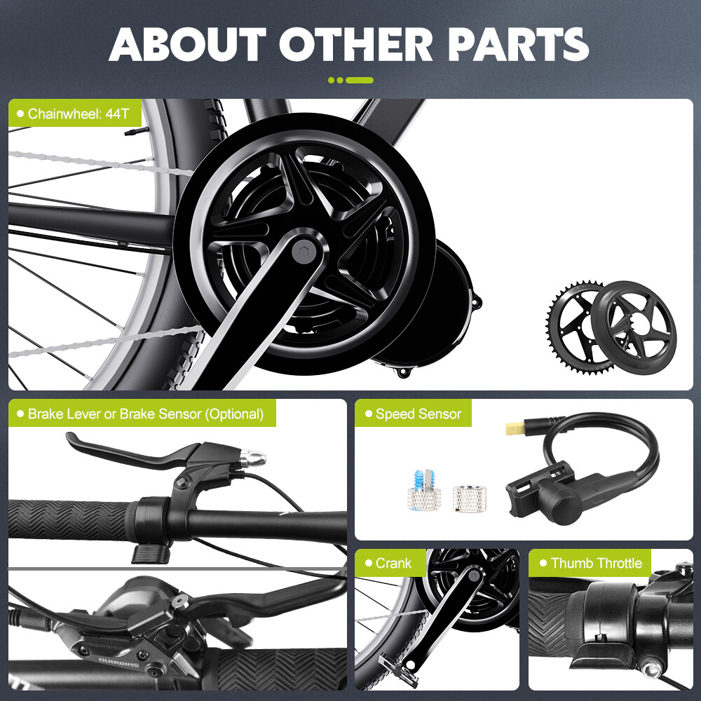 48V750W Mid Drive Motor Kit Tongsheng Torque Sensor TSDZ8 E-bike Conversion Kits
