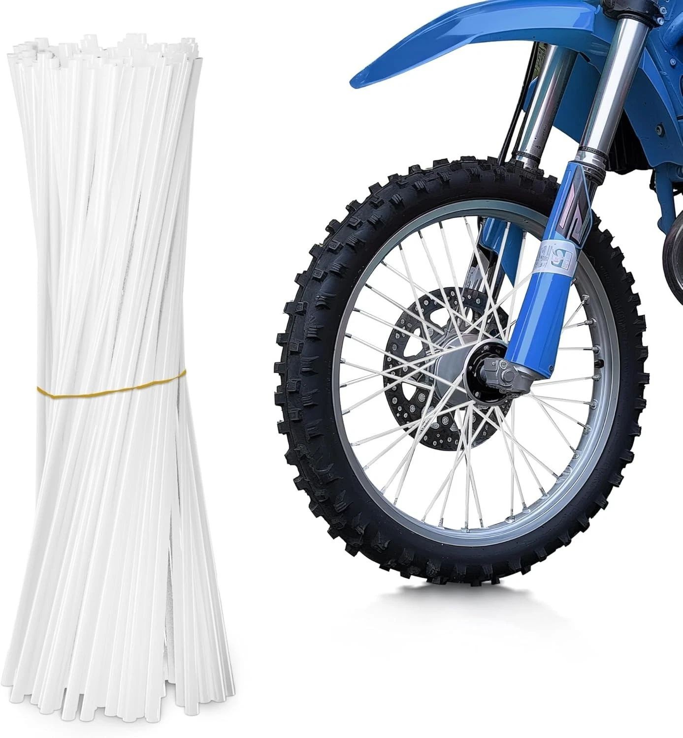 72PCS Motorcycle Dirt Bike Spoke Skins Covers Wheel Rim Guard Protection Wraps