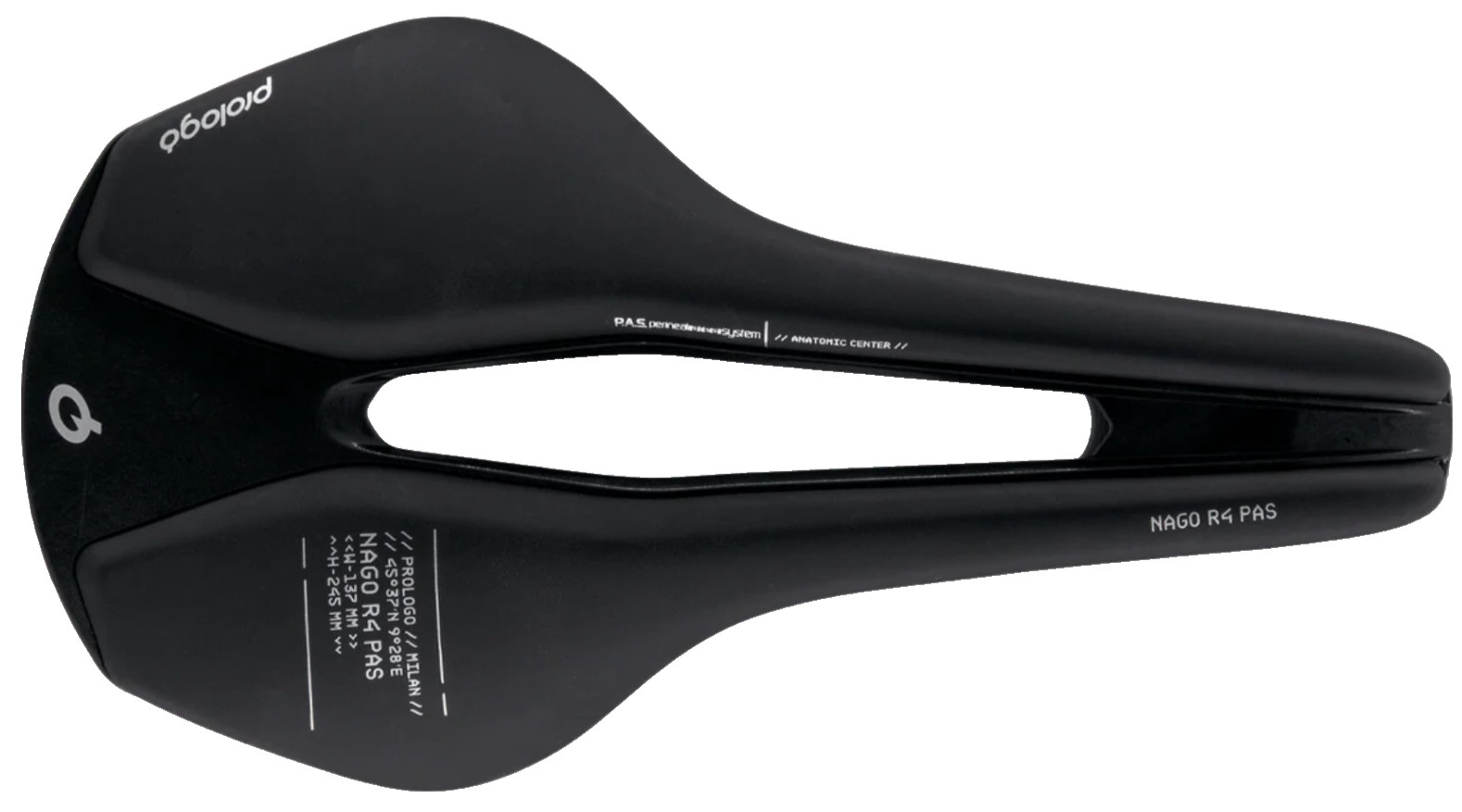 Prologo Nago R4 Carbon Saddle PAS Performance Comfort 137mm Black Road Bike