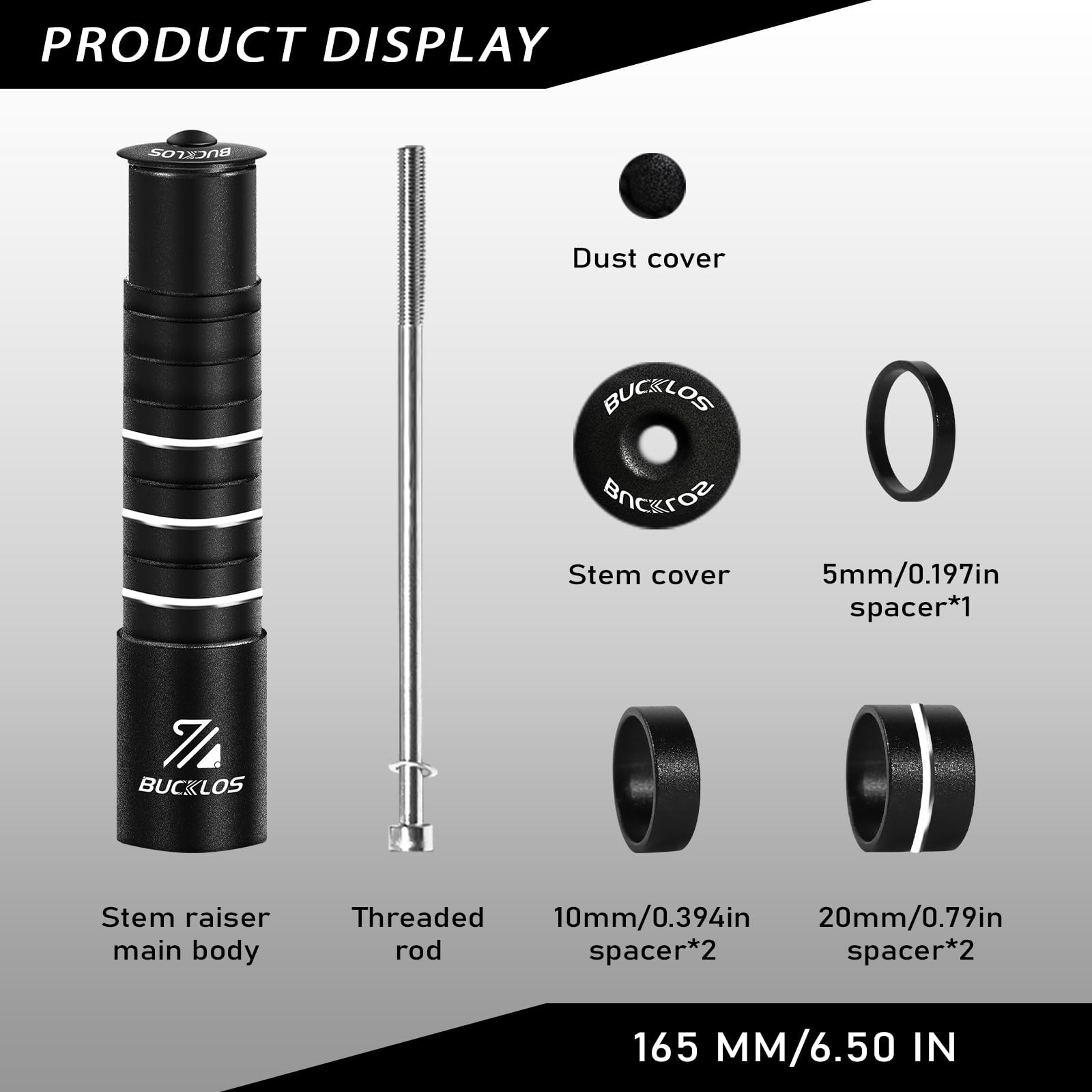 Bicycle Stem Riser Extender MTB Adjustable Handlebar Adapter 25.4mm 145mm