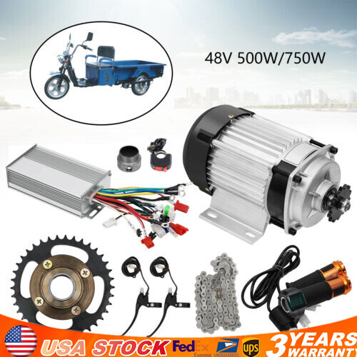 NEW 48V 750W Electric 3-wheel Bike Brushless Motor Kit For Adults Tricycle Trike