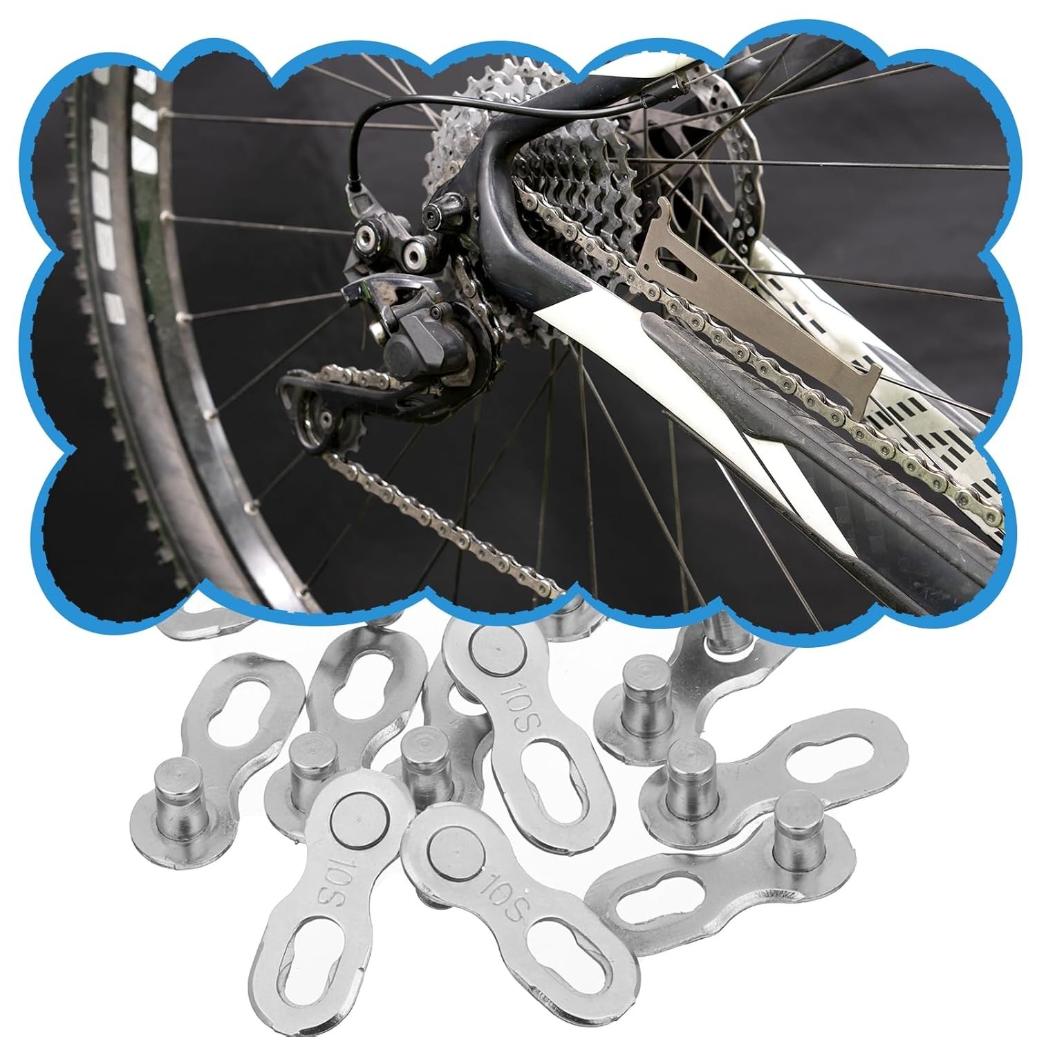 6 Pairs 10 Speed Bicycle Chain Missing Link Quick Connector Repair Set