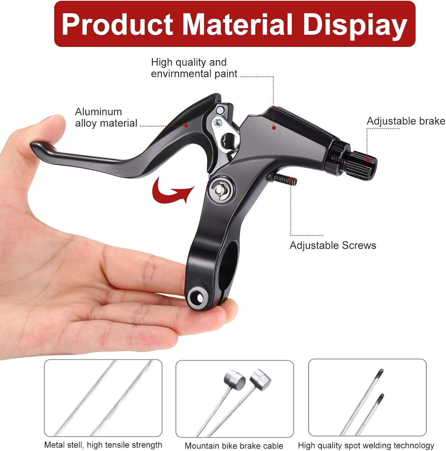 High-Performance Bike Brake Set with Ambidextrous Handles – Easy Installation