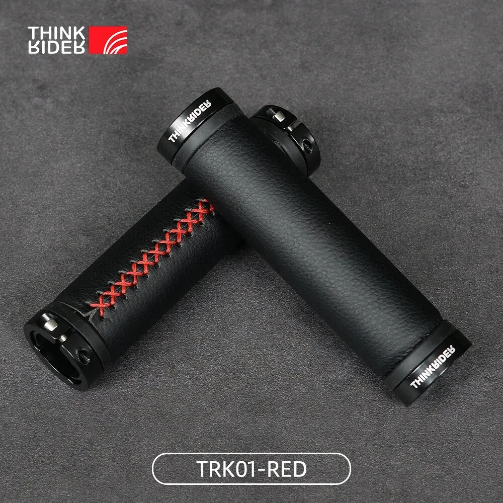 Thinkrider Fiber Leather Bike Grips Non Slip Lock On MTB City Scooter Handle