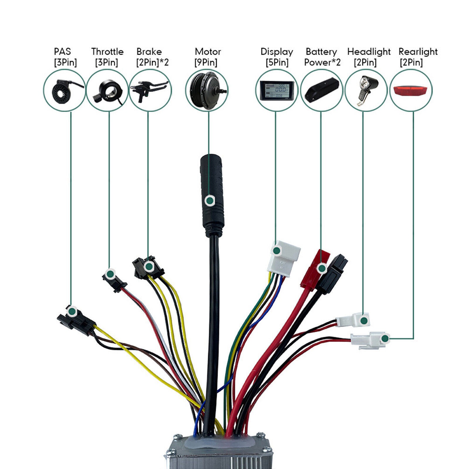 E-bike 36V 48V 6 FET 15A 250W Brushless Motor JN Controller For Electric Bicyc .