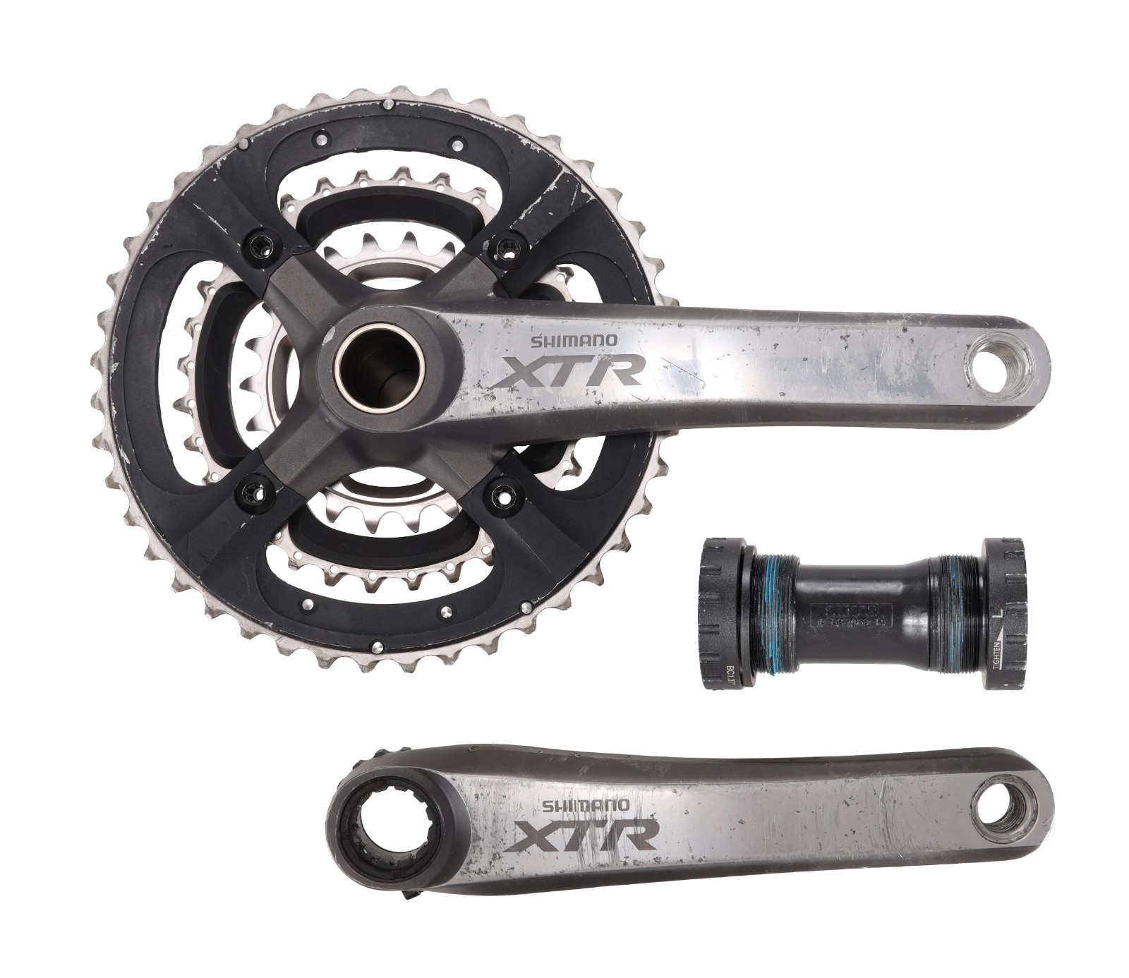 Shimano XTR 3x 9s FC-M970 Mtn Bike Crankset 44/32/22T Mega 9 175mm Triple w/ BB