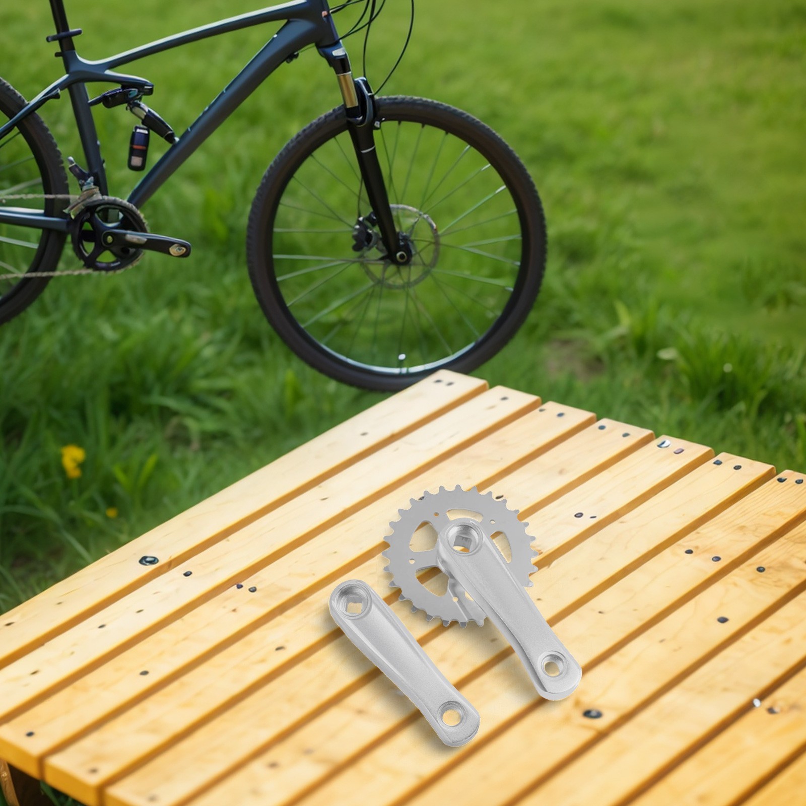 28T Lightweight Bike Crankset for Children with 114mm Size and Aluminum Build