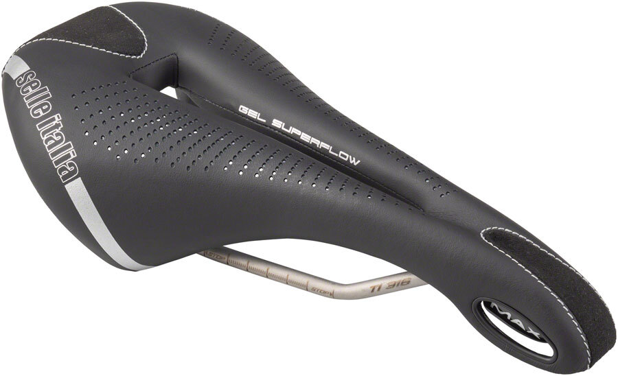 Selle Italia Max Flite Gel Superflow Saddle – Black Titanium 290mm Length,