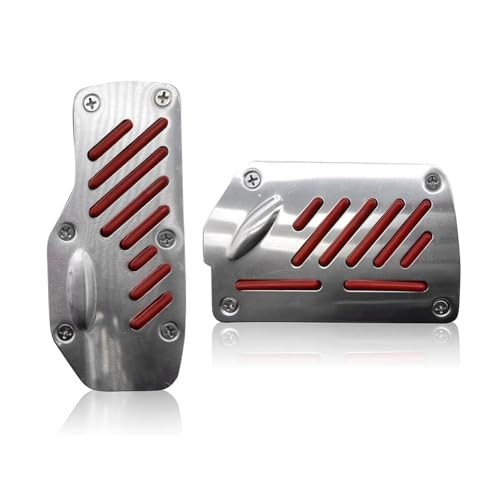 Car Pedal Covers, Anti-slip Brake & Accelerator Pad, Alloy Anti-rust 2 PCS Red