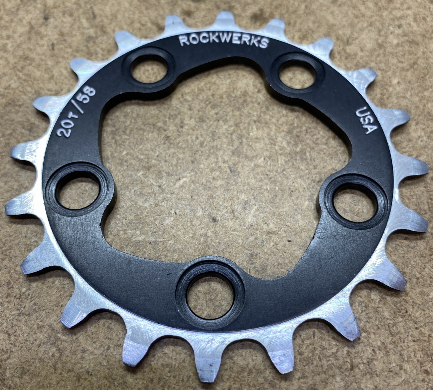 NOS Rockwerks 20t 58mm BCD Chainring USA CNC Aluminum Vintage MTB Touring Triple