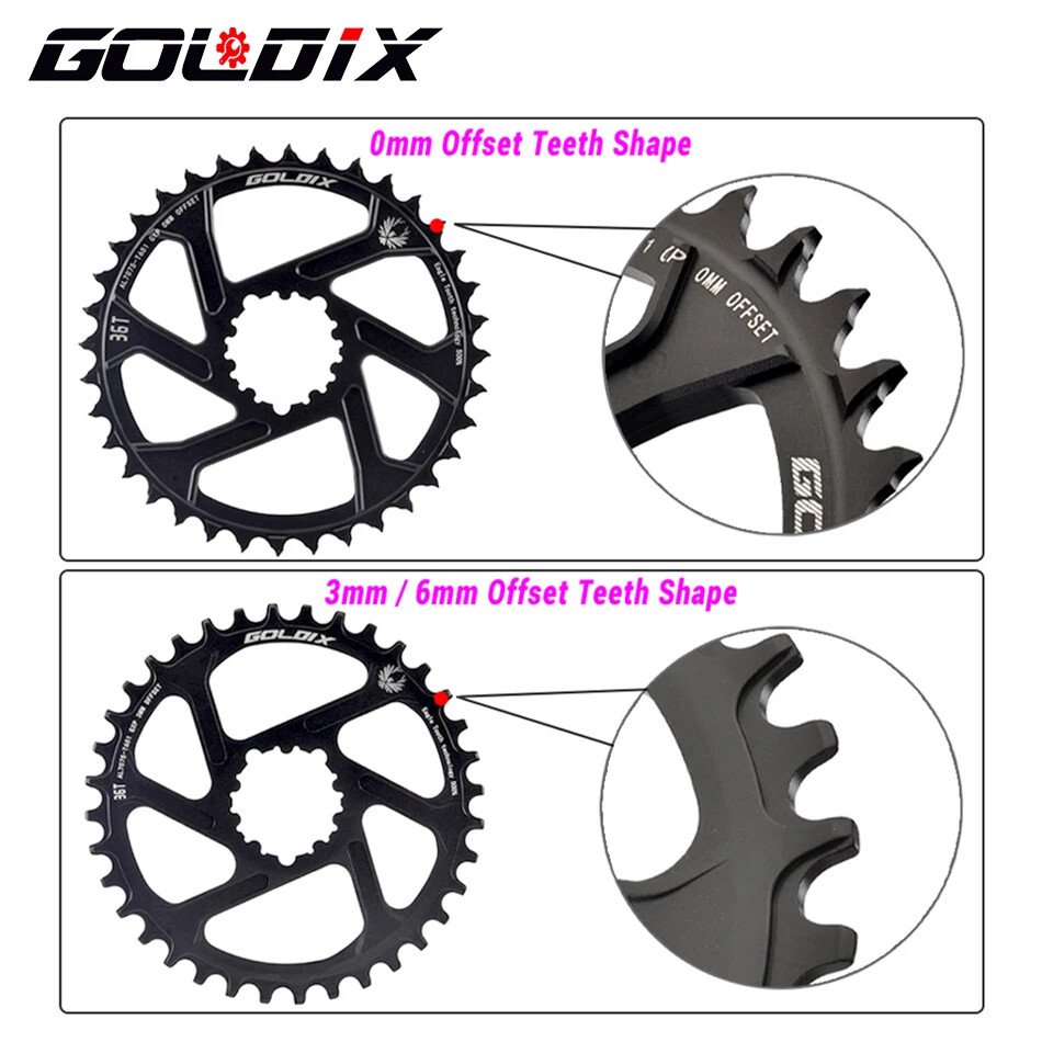 MTB Bike Chainring Chainwheel 0mm 3mm 6mm Offset 30T 38T SRAM 3Bolt Direct Mount