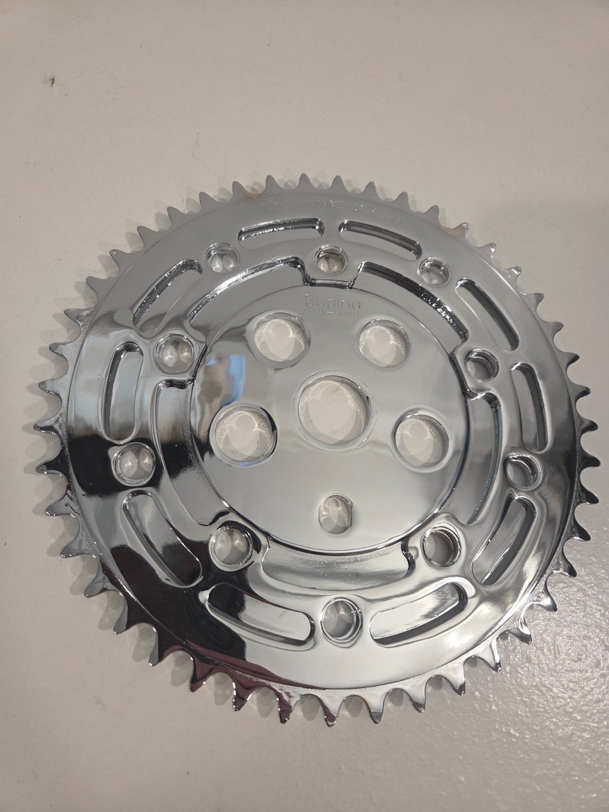 Sugino Power Disc w/Tuf Neck 44t Chainring Chrome Old School 80’s BMX