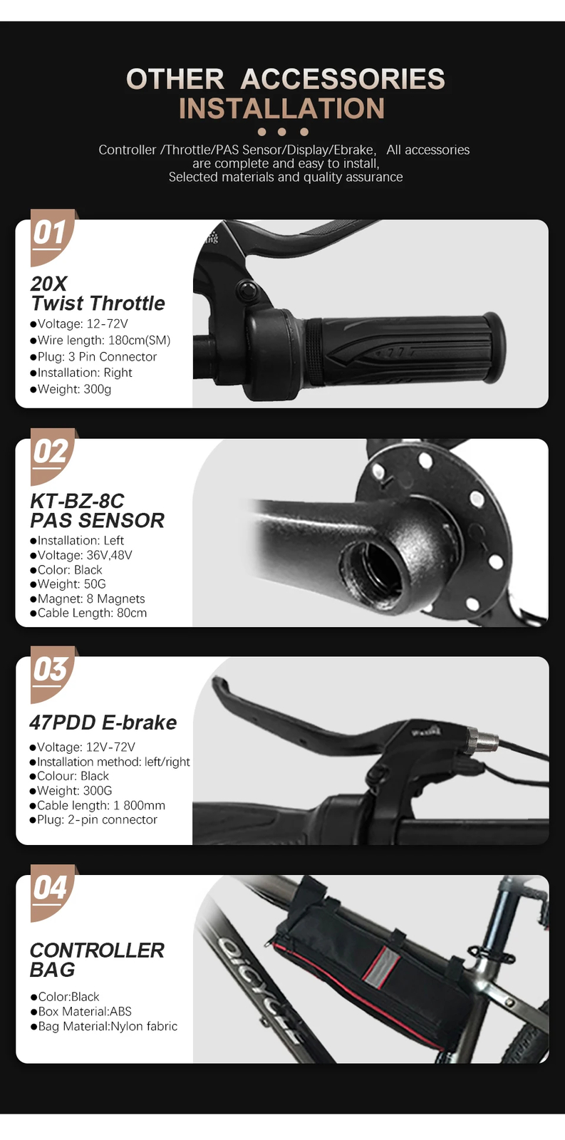 Electric Bicycle Conversion Kit 36V 48V 250W 350W 500W Front Hub Motor Wheel
