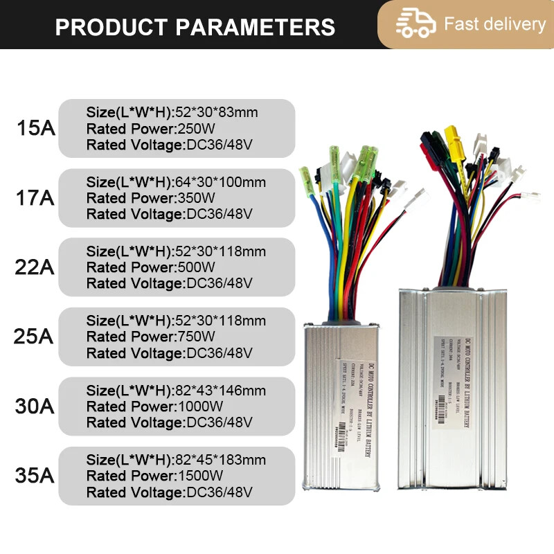 15 35A Electric Bike Sinewave Controller 250-1500W Brushless Motor LCD Display