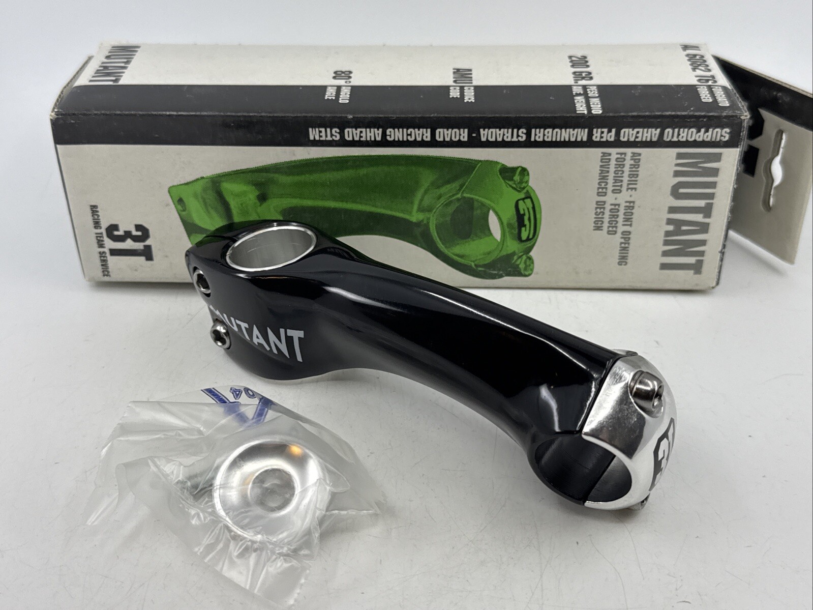 NOS 3T Black MUTANT Stem 1″ or 1-1/8″ 25.8mm Clamp 110mm Length