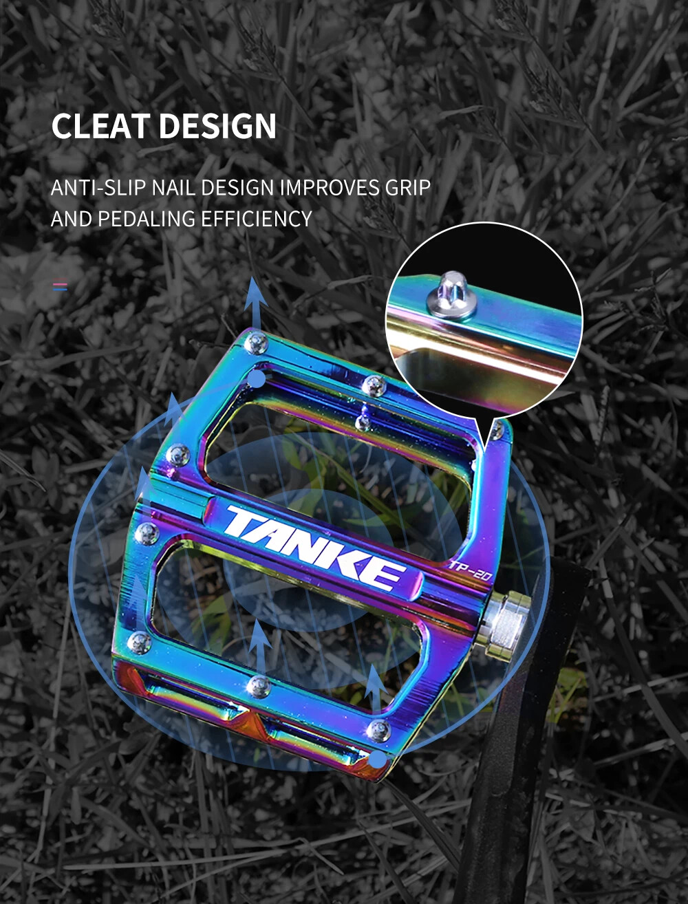 Mountain Bike Pedals Ultralight Hollow Anti-skid Bearing MTB Foot Pedals