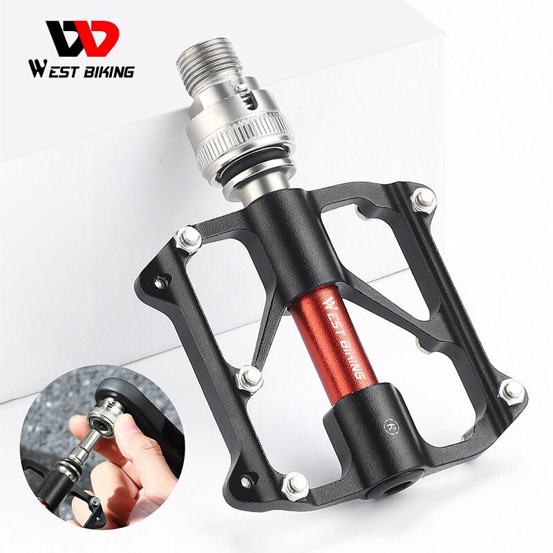 WEST BIKING Bicycle Quick Release Pedals 3 Bearings Aluminum Road Bike Pedals