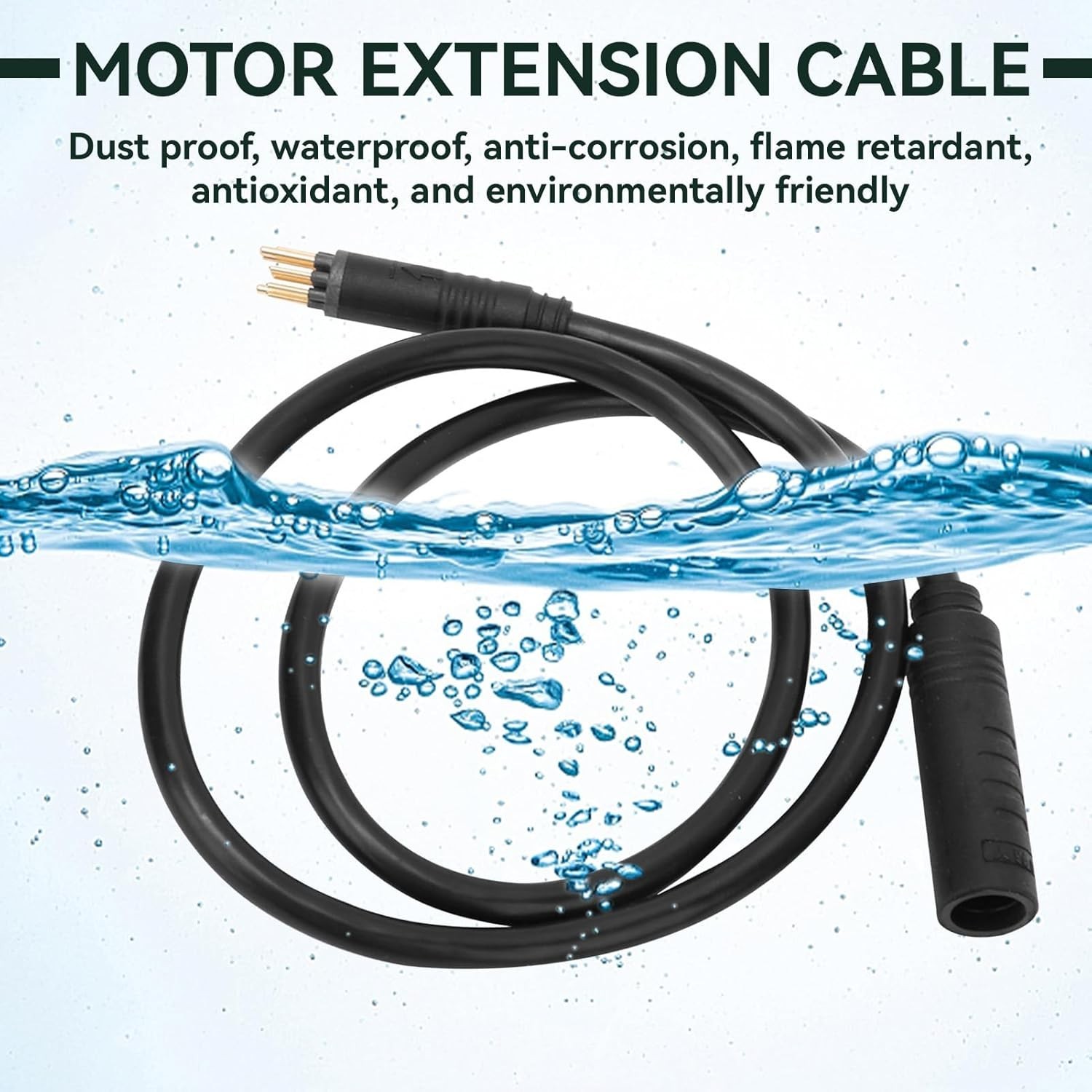 9 Pin E-Bike Motor Extension Cable, Waterproof Wheel Motor Extension Cable fo…