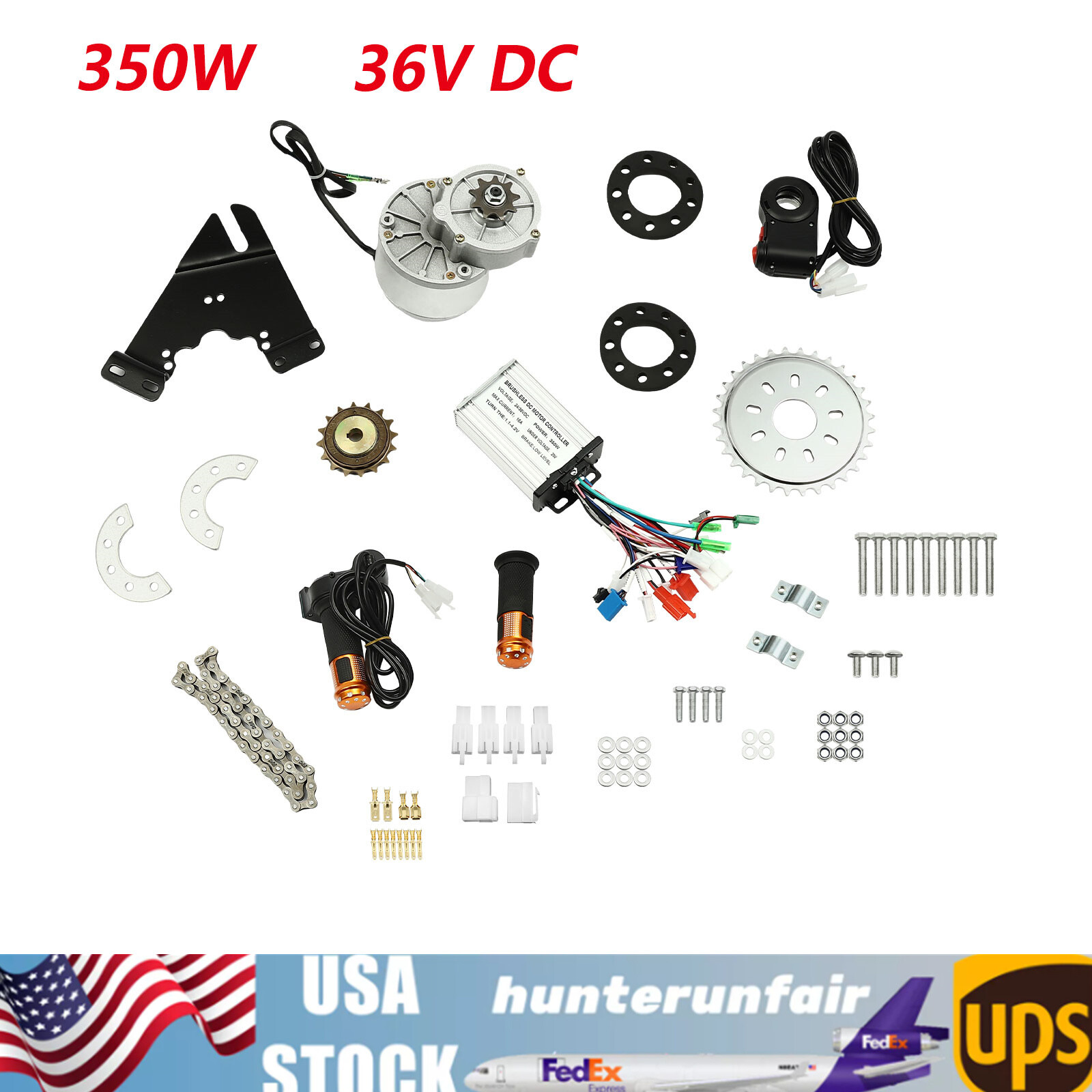 MY1016Z3 36V 350W Brushless E-Bike Conversion Kit For Spoke Wheel Bikes