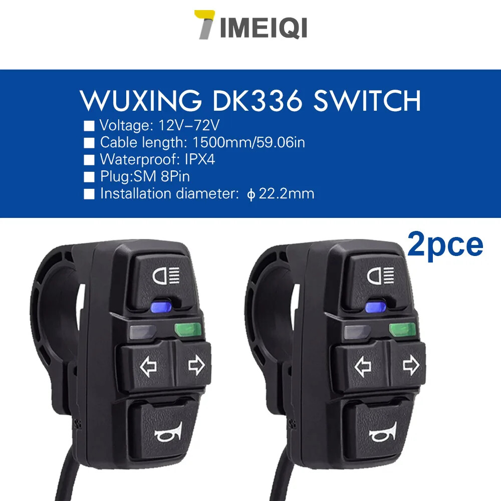 Electric Bike Light and Horn Switch 12V 24V 36V 48V Ebike Scooter Accessories