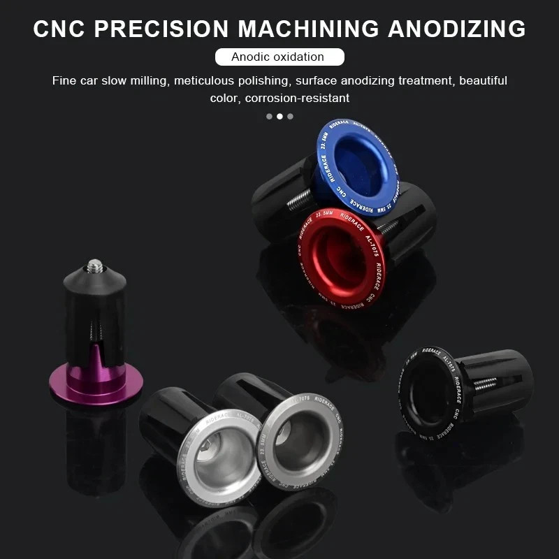 1 Pair Bike Handlebar End Plugs Aluminum Alloy Bar End Caps MTB Road Bicycle