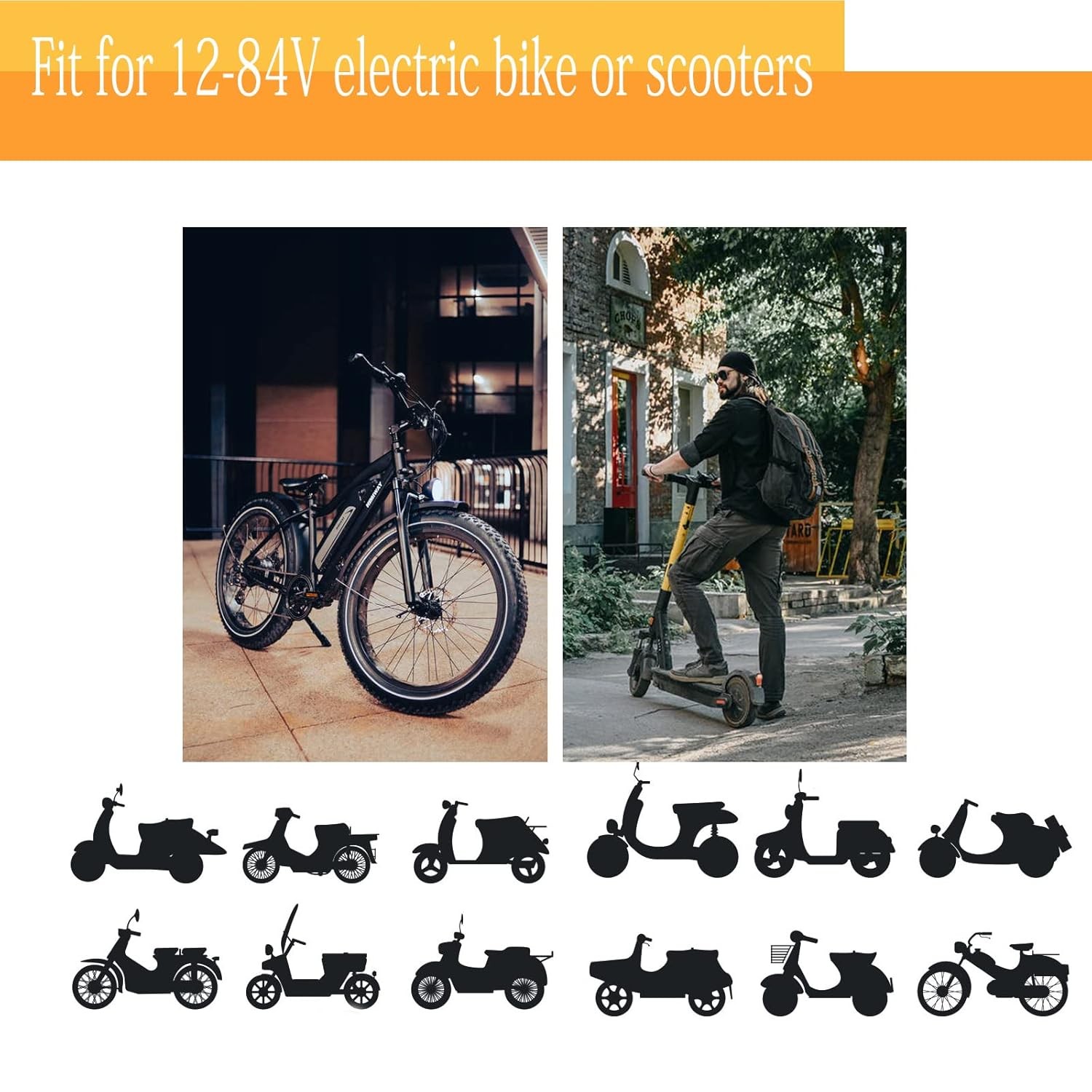 1 Pair EBike Throttle Grip, Universal Electric Bicycle Scooter Twist Handlebar w