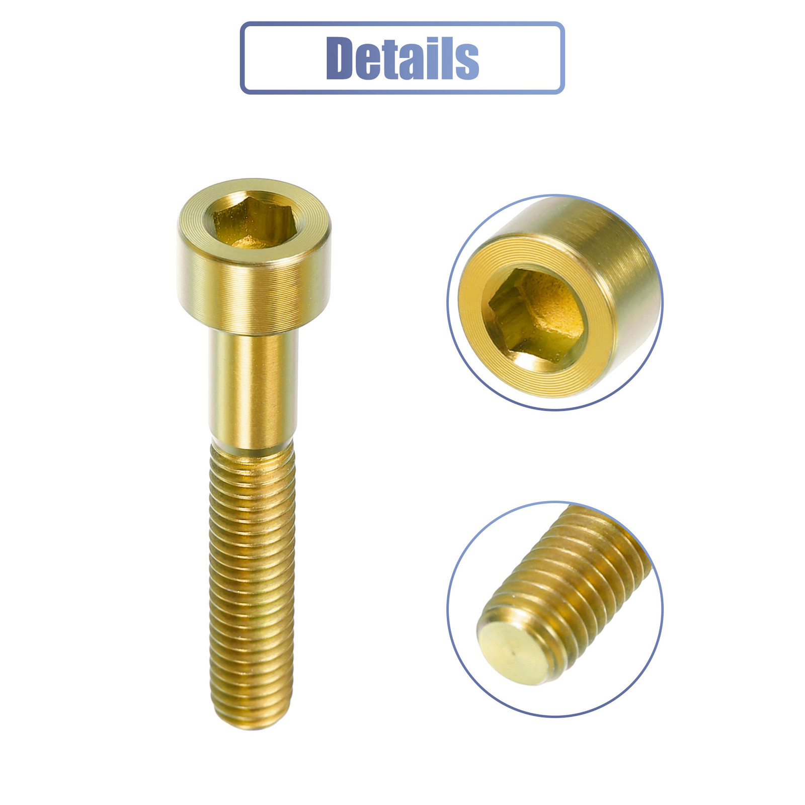 Gold Tone M6x35 Bike Stem Bolt Bicycle Bike Headset Stem Bolt Titanium Alloy