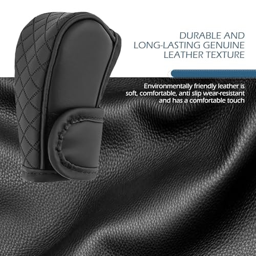 Car Gear Shift Knob Cover, Anti-Slip Breathable Leather Gear Shift 1 PC Black