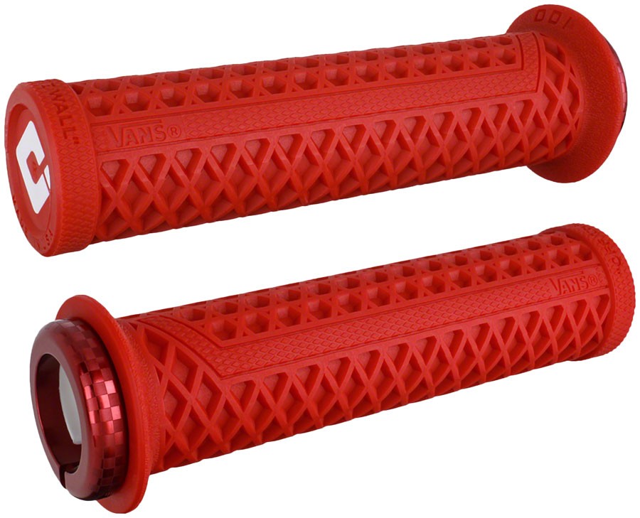 VANS Lock-On Grips – ODI Vans V2.1 Grips – White/Red/Red, Lock-On – Grip