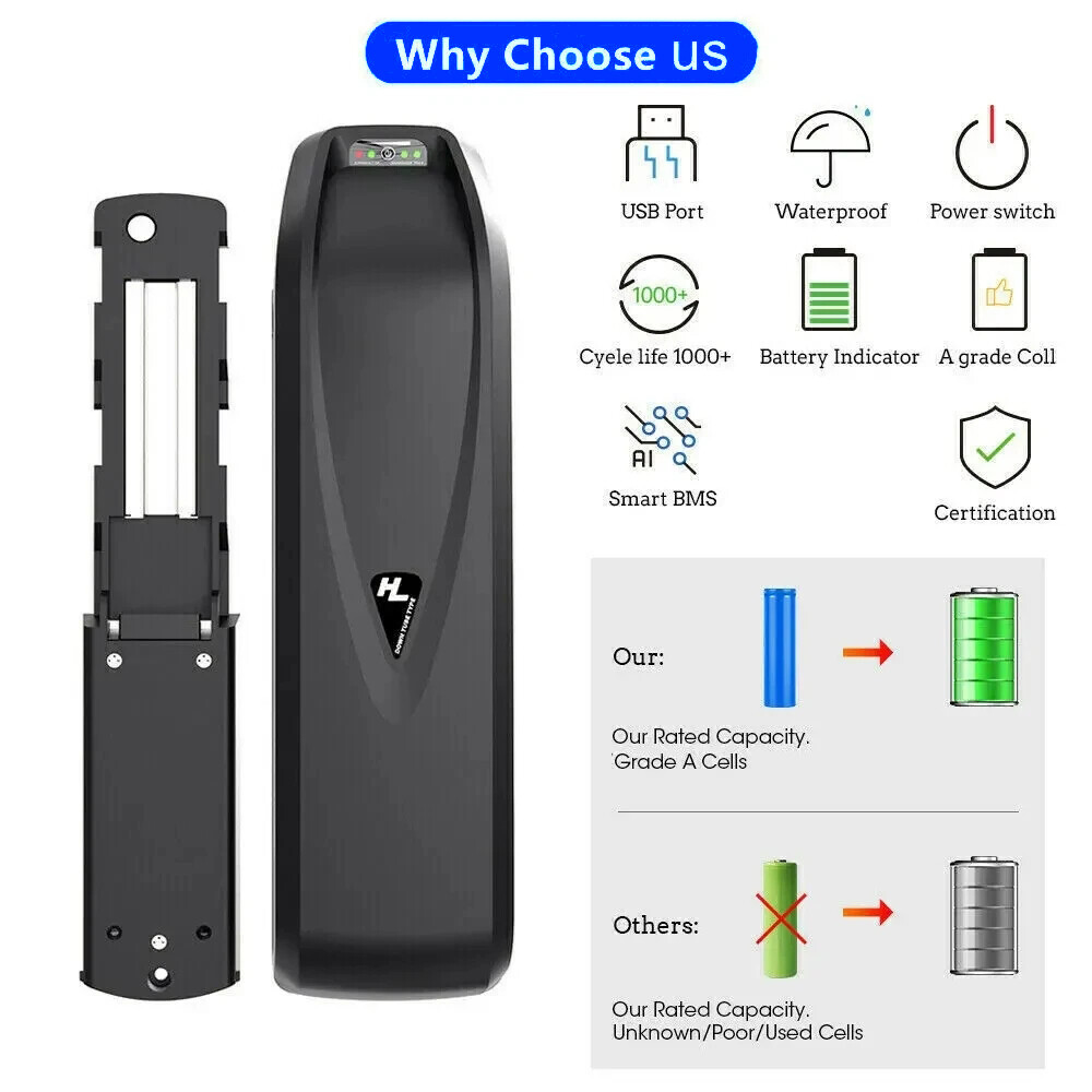 48V 20Ah Hailong Batterys for 200W-1000W Ebike Electric Bike Li-ion Batterys BMS