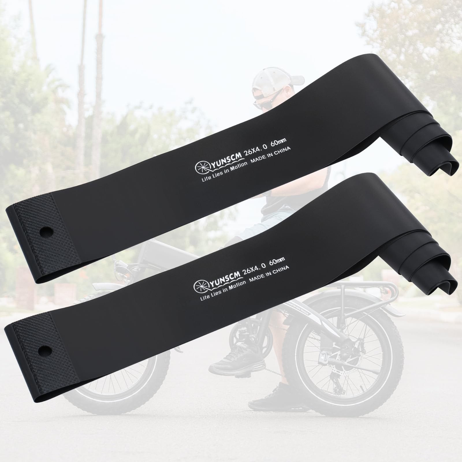 YunSCM 26×4.0 Inch Rim Strip Tape Fat Tire Liner PVC Inner Tube 26X4.0