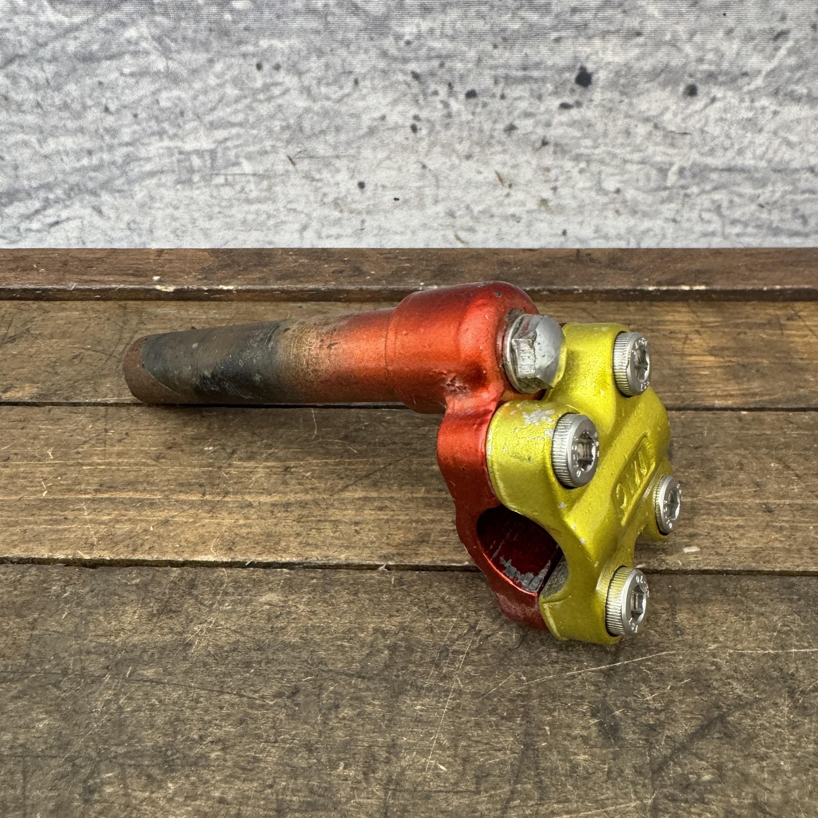 Vintage BMX Quill Stem Neck 21mm Red Yellow Painted Old School 70s 80s