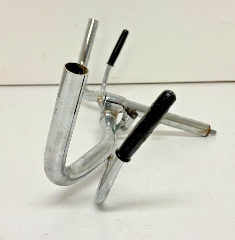 Vintage 2M 50cm Silver Steel Cruiser Bike Handlebar Quill Stem Rod Brake Levers