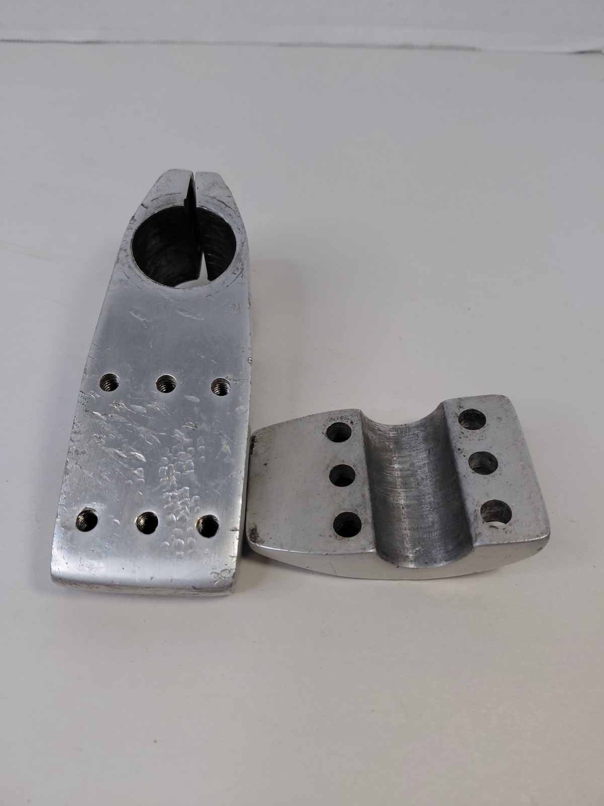 Redline BMX Stem 6 Bolt 1 1/8Threadless Silver Vintage 90s Alloy Bicycle RL