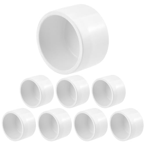 8-Pack PVC External End Caps Furniture Grade Pipe Plug Socket Fitting 1 Inch