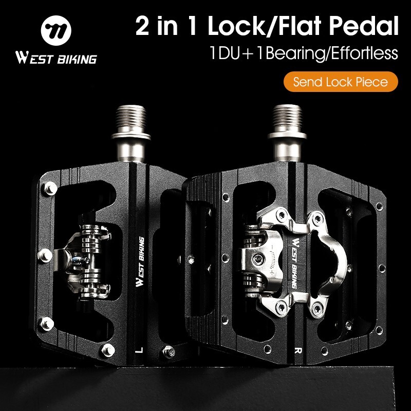 WEST BIKING Aluminum Alloy Bicycle Pedals DU Bearing SPD Bike Clipless Pedals