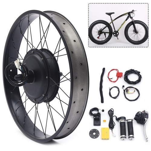 26″ Rear Hub Motor LCD E-Bike Electric Bicycle Conversion Kit Fat Tire 48V 1500W
