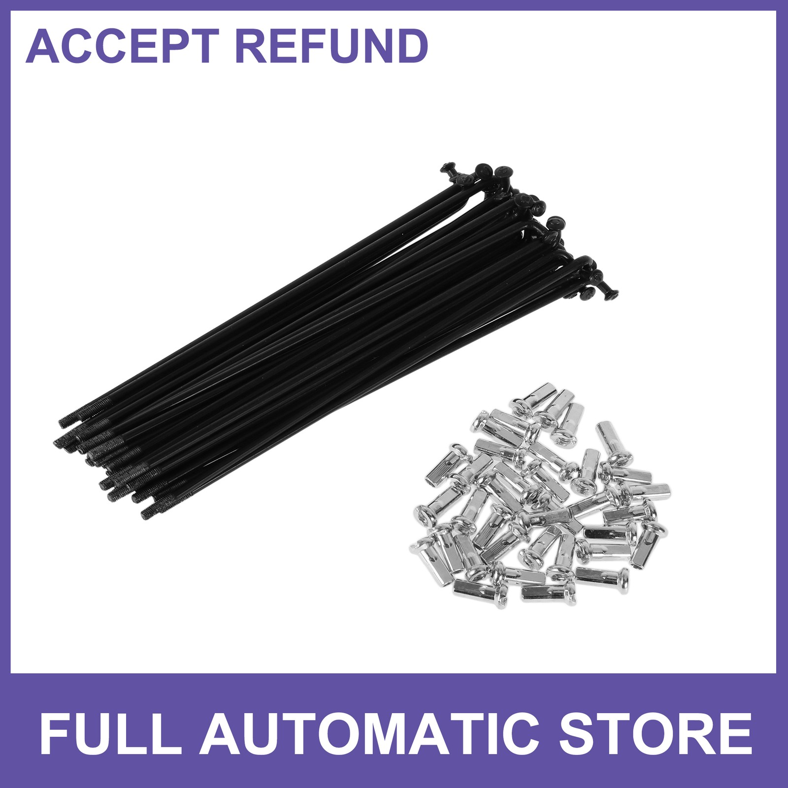 36 Set 12G Bicycle Spokes 131mm Bike Wheel Spokes 45 Steel Black