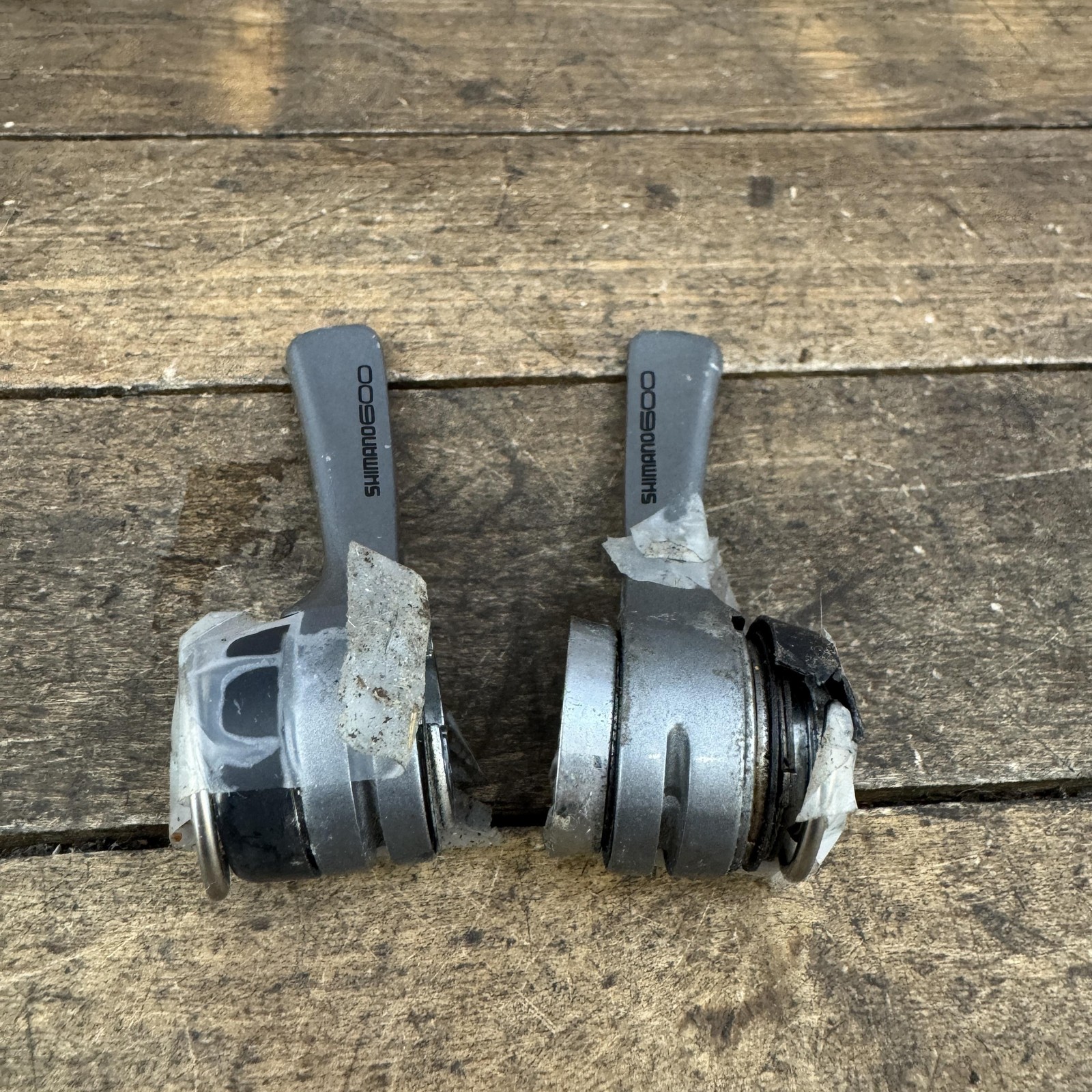 Vintage Shimano 600 SL-6400 7 Speed Downtube Shifter Set PARTS 7s Gray