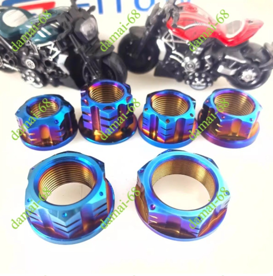1PC Titanium Alloy Motorcycle Bike Axle Nut M16 M18 M20 M22 M24 M25 M28