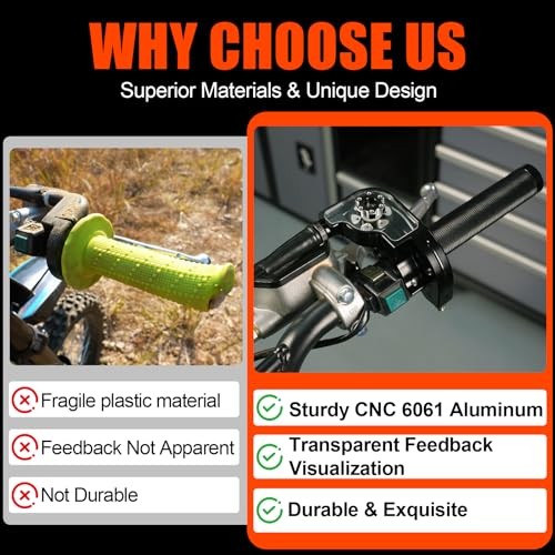 7/8″ 22mm Dirt Bike Throttle Assembly,Aluminum Alloy Transparent Design Black