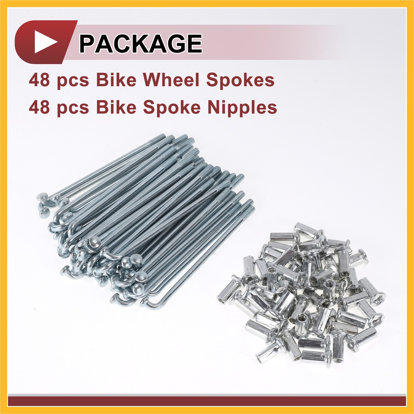 48 Set 10G Bicycle Spokes 70mm Bike Wheel Spoke Carbon Steel Galvanized